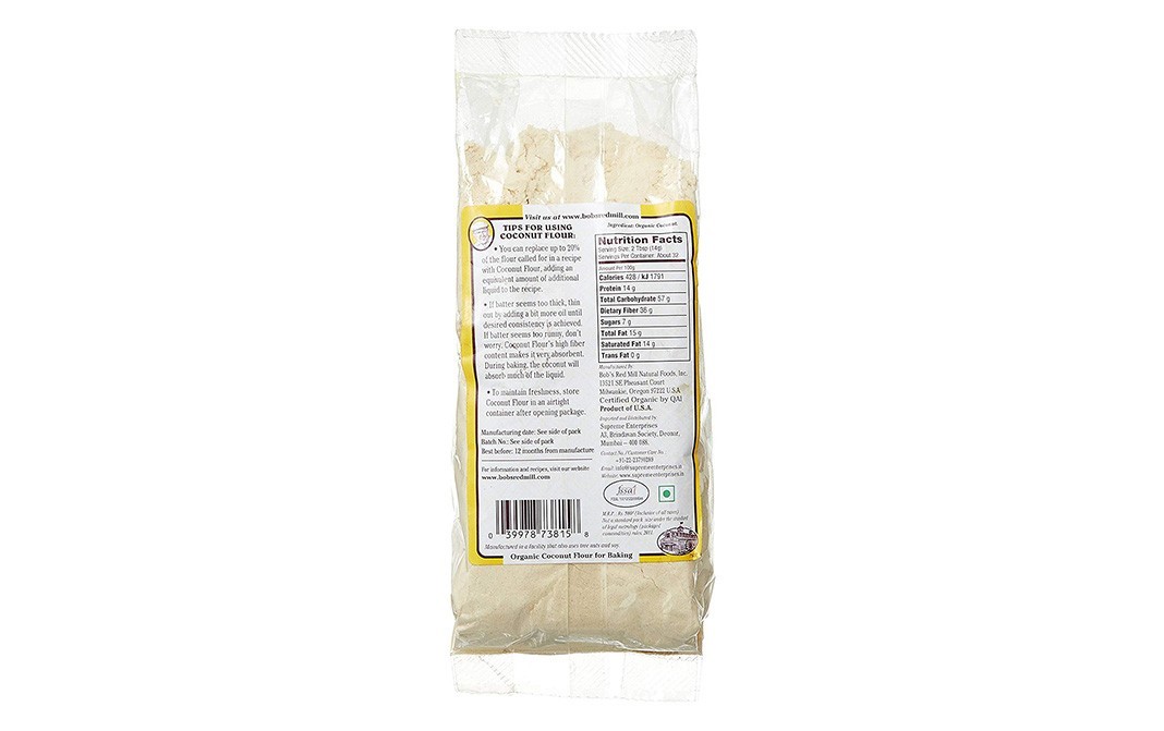 Bob's Red Mill Organic High Fiber Coconut Flour   Pack  453 grams